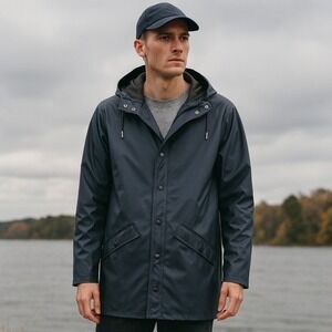 RAINS Navy Waterproof Jacket
